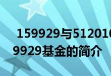  159929与512010ETF的区别 512010和159929基金的简介 