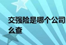 交强险是哪个公司的 交强险是哪个公司的怎么查