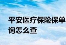 平安医疗保险保单查询 和谐健康保险保单查询怎么查