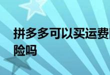 拼多多可以买运费险么 拼多多可以买运费保险吗