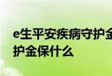 e生平安疾病守护金是真的吗 e生平安疾病守护金保什么