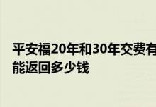 平安福20年和30年交费有什么区别 平安福21版20年交满了能返回多少钱