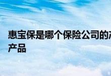 惠宝保是哪个保险公司的产品 福建惠闽宝是哪家保险公司的产品