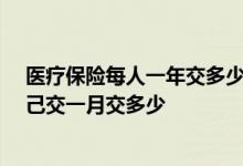 医疗保险每人一年交多少钱 医疗保险一年交多少钱 医保自己交一月交多少