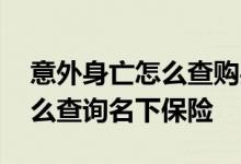 意外身亡怎么查购买了哪些保险 意外死亡怎么查询名下保险