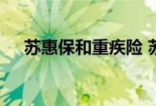 苏惠保和重疾险 苏惠保和意外险冲突吗