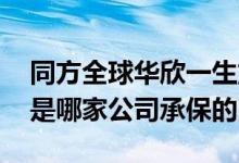 同方全球华欣一生重疾保险 华欣人生重疾险是哪家公司承保的