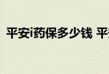 平安i药保多少钱 平安i药保20提供哪些保障