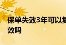 保单失效3年可以复效吗 保单失效3年可以复效吗