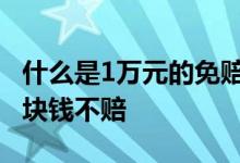 什么是1万元的免赔额 一万免赔额是不是一万块钱不赔