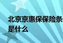 北京京惠保保险条例 北京京惠保的保障范围是什么