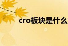  cro板块是什么意思 CRO补充资料 