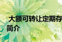  大额可转让定期存单的特点有哪些 大额存单简介 