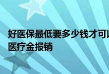 好医保最低要多少钱才可以报 哪些情况可以申请好医保免费医疗金报销