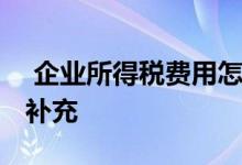  企业所得税费用怎么算 补充企业所得税相关补充 